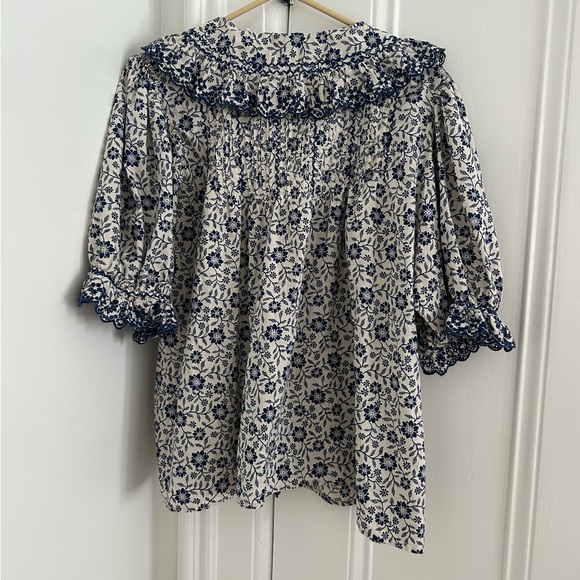 Doen Quincy blouse in Cream Jessamine Calico Floral. Size XXL - Picture 2 of 5